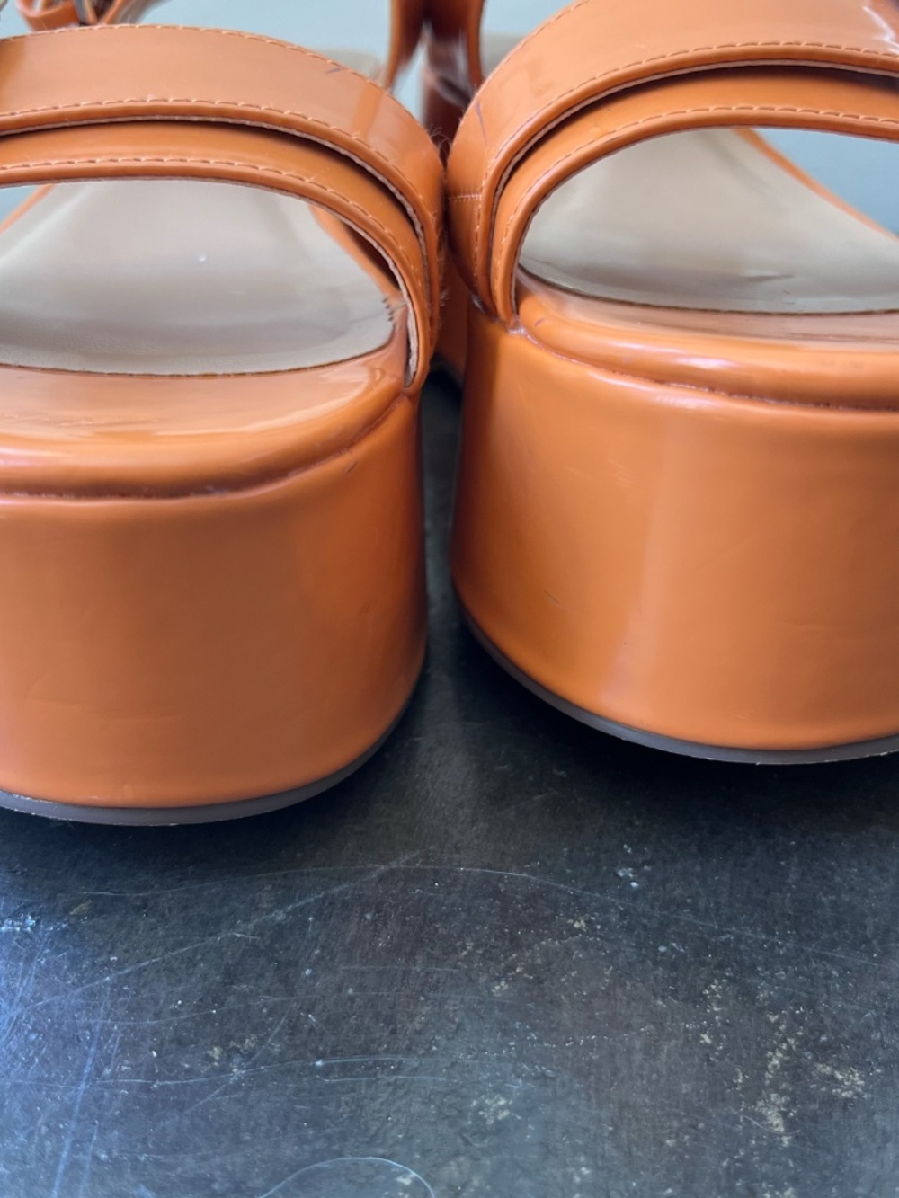 Urban Outfitters Orange "Violet" buckled platform sandal women 8 - Picture 5 of 13